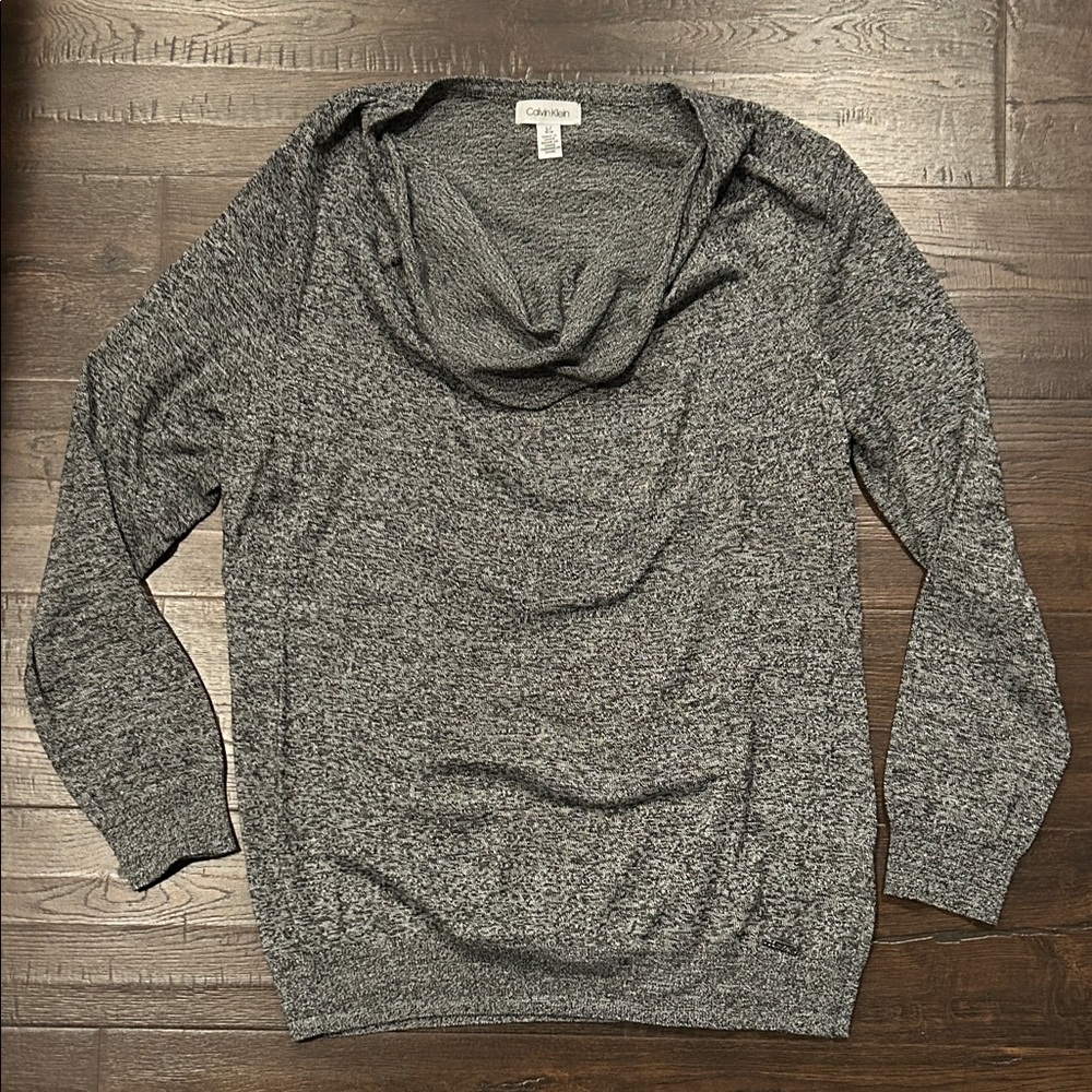 Calvin Klein Gray Cowl Neck Sweater